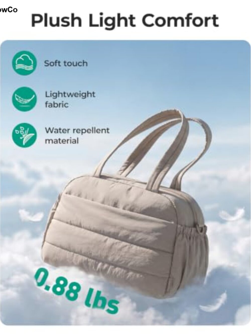 BAGSMART Nylon Travel Duffel Bag Lightweight Carry On Weekender - Picture 3 of 5